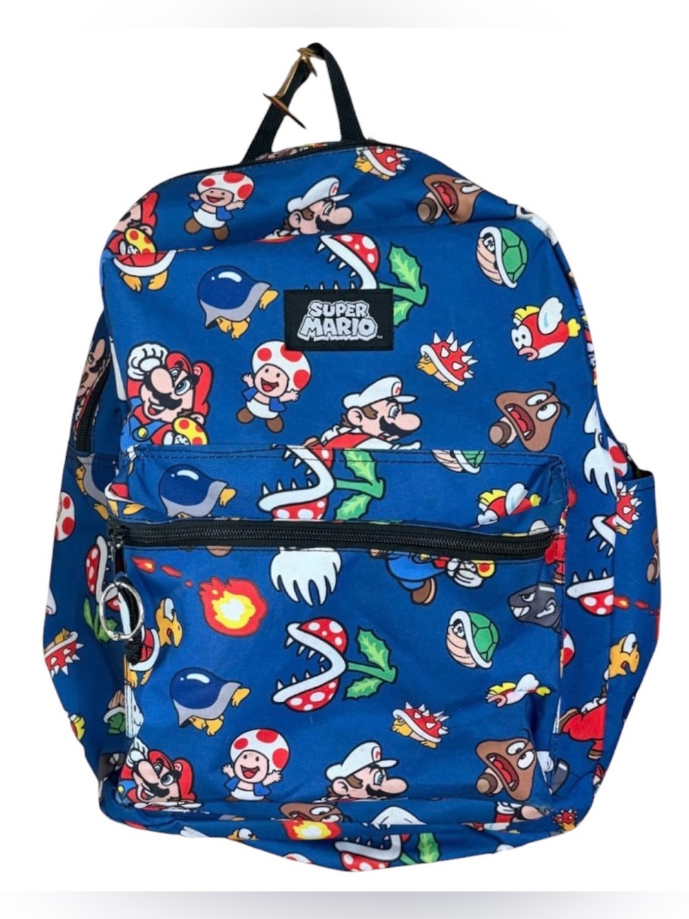 Super Mario Nintendo Backpack Bioworld 2020 Blue All Over Print Full Size. EUC